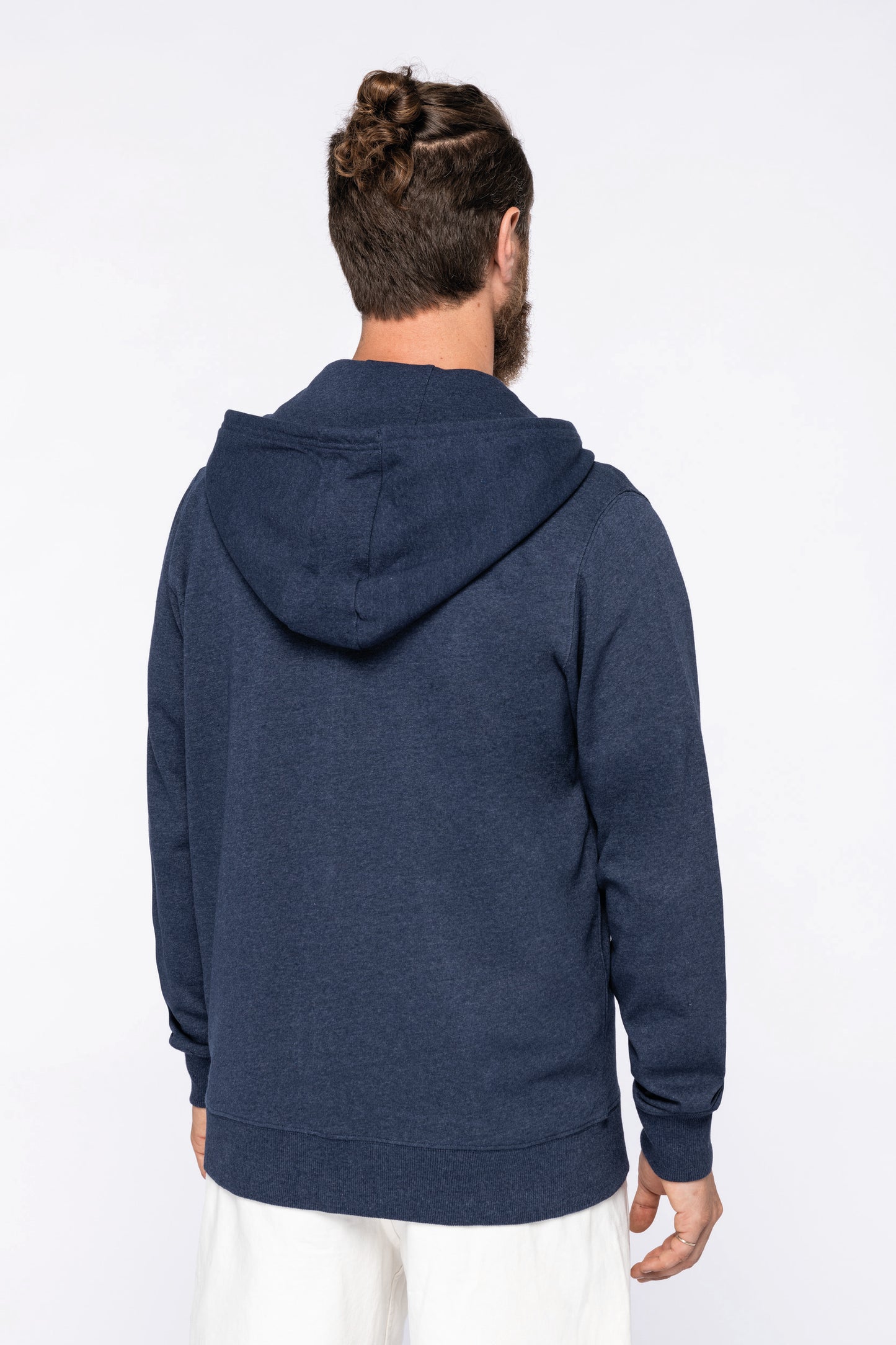 NS412 - Felpa unisex con zip e cappuccio ecosostenibile in tessuto riciclato