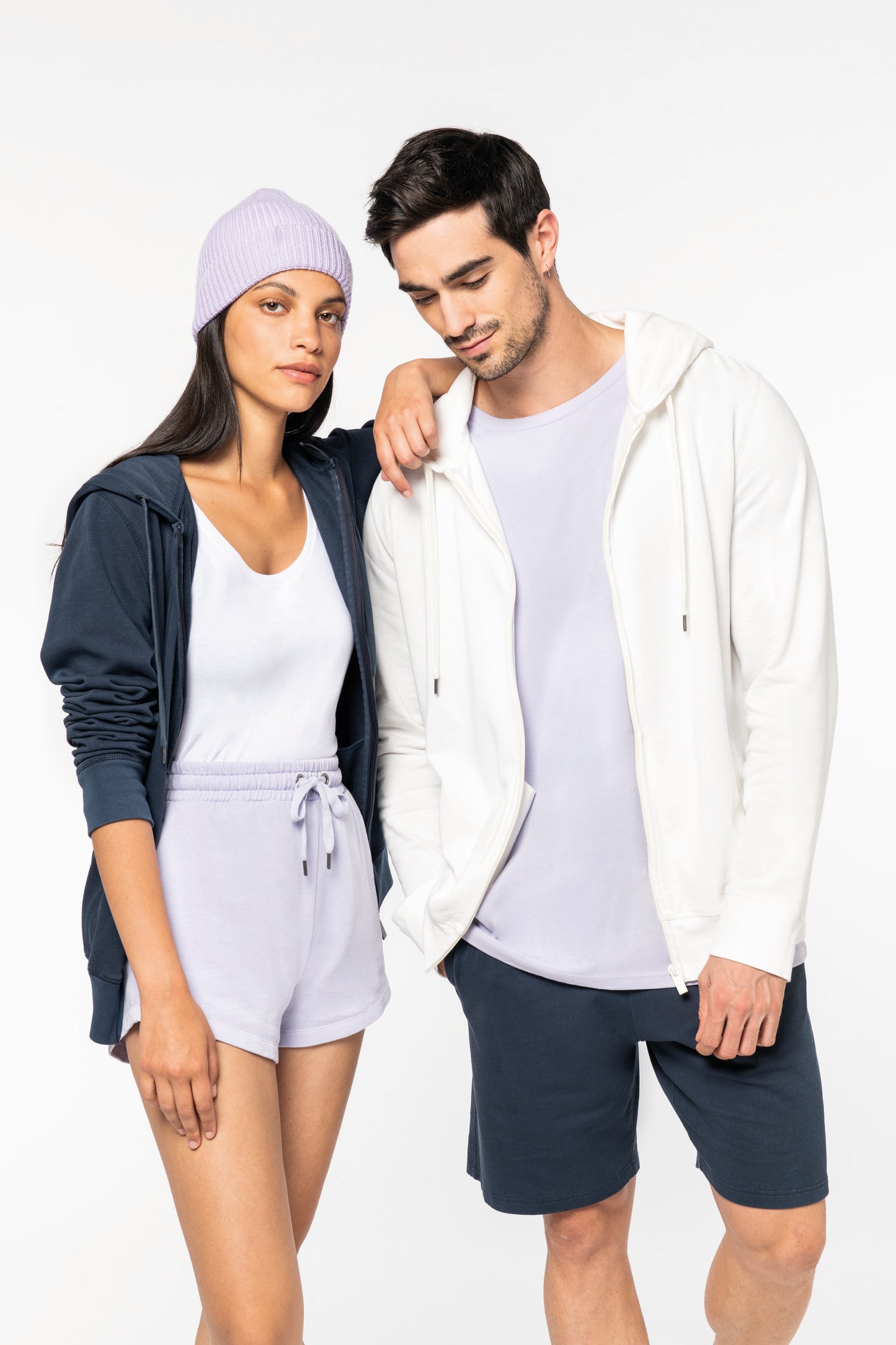 NS417 - Felpa unisex ecosostenibile con zip e cappuccio French Terry