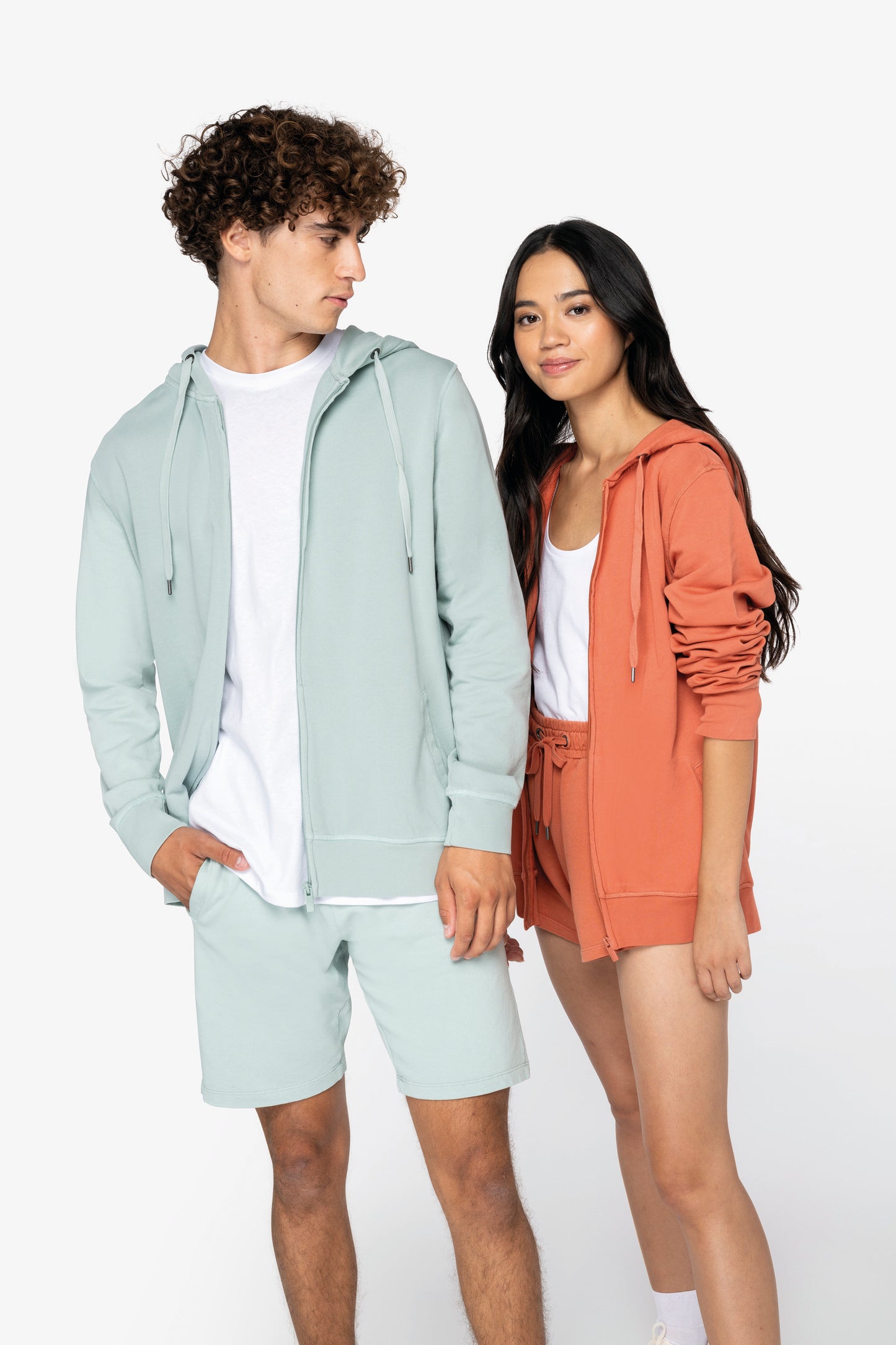 NS417 - Felpa unisex ecosostenibile con zip e cappuccio French Terry