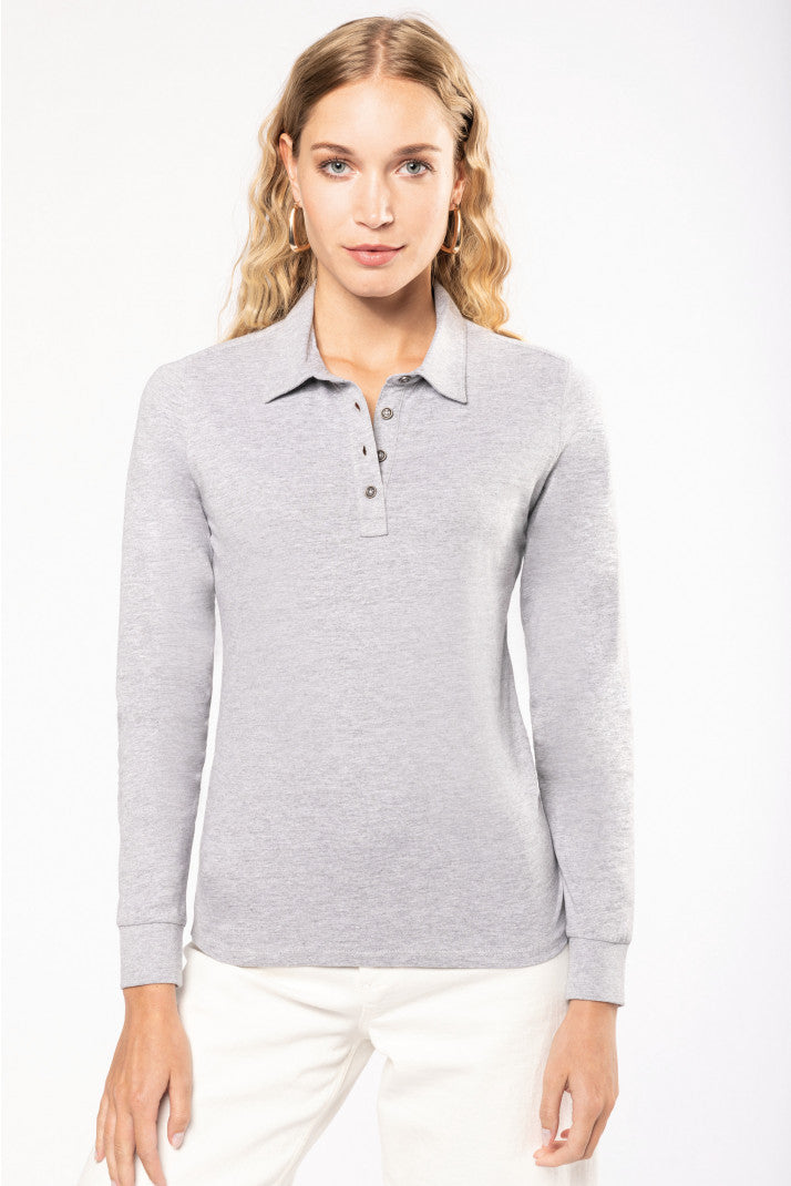 K265 - Polo jersey donna manica lunga