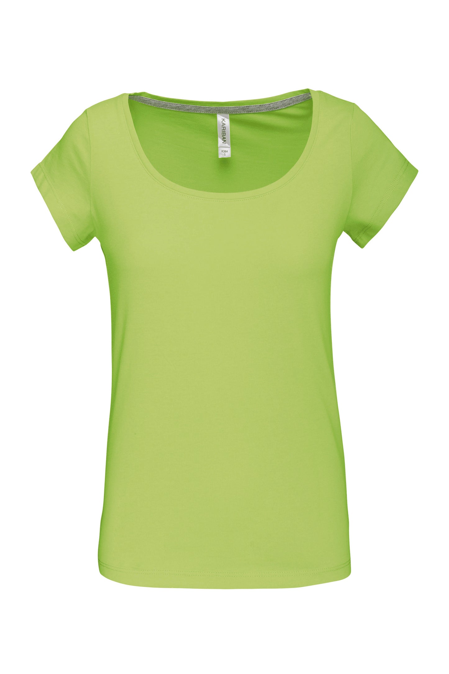 K384 - T-shirt donna manica corta collo a barca