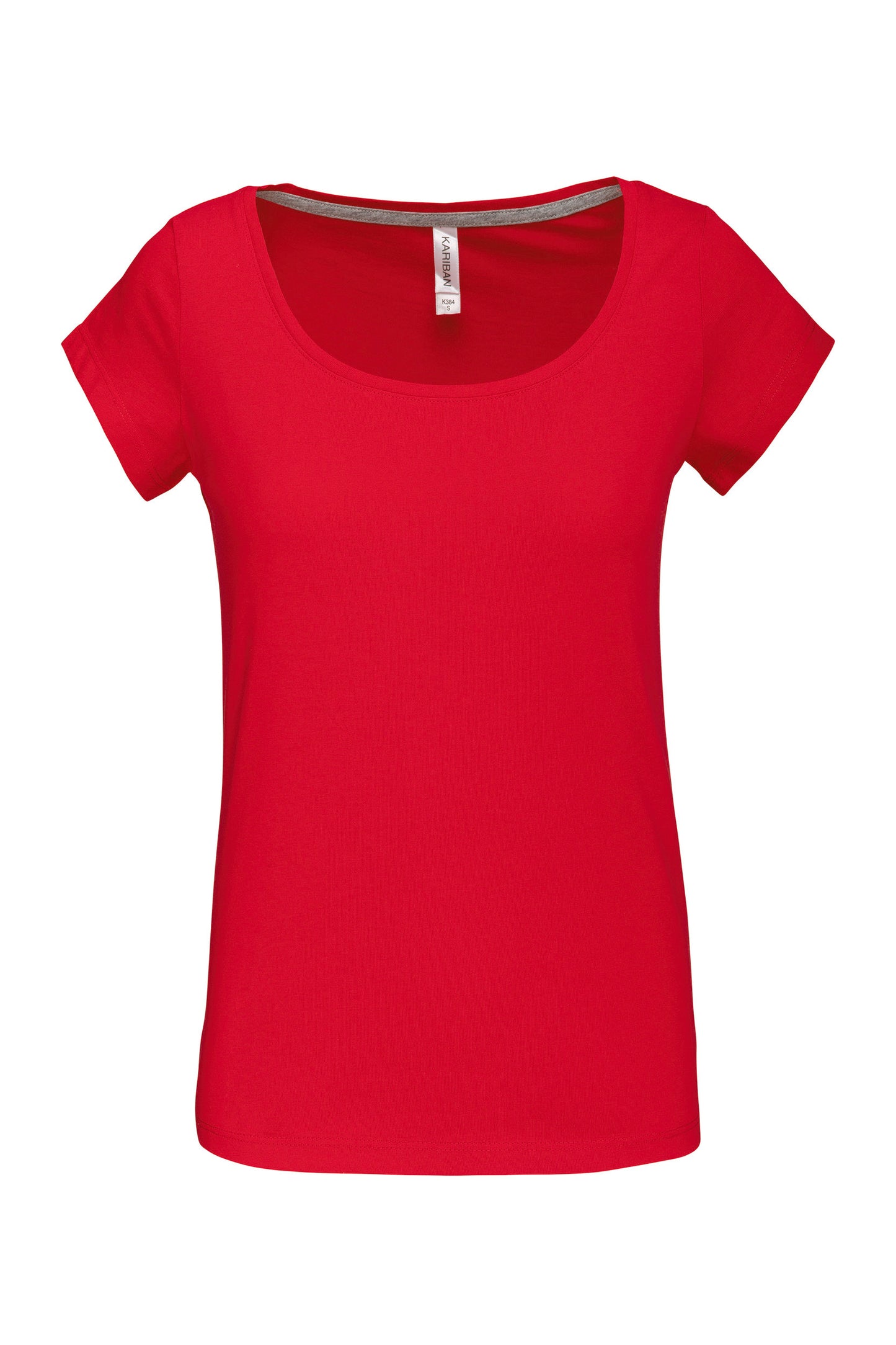K384 - T-shirt donna manica corta collo a barca