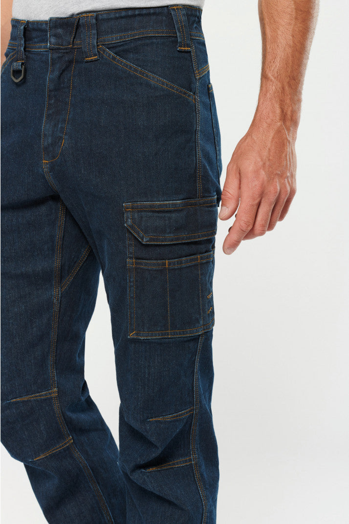 WK705 - Pantaloni Denim uomo multitasche