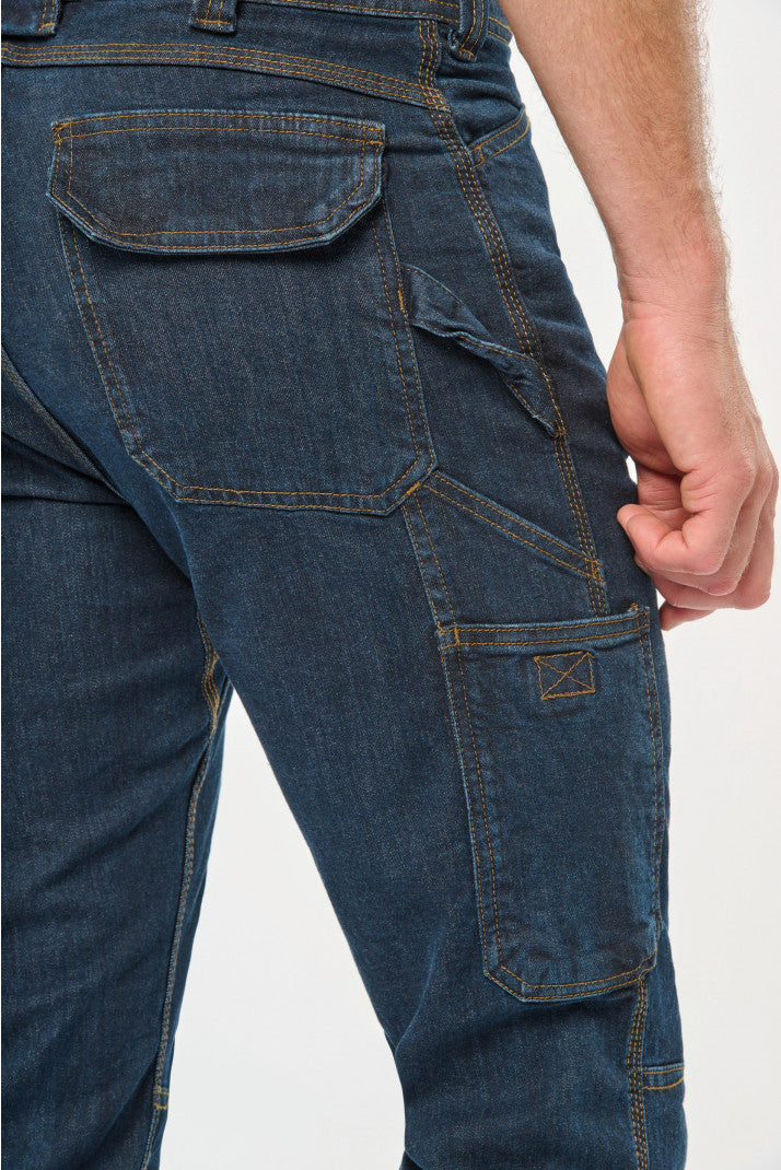 WK705 - Pantaloni Denim uomo multitasche