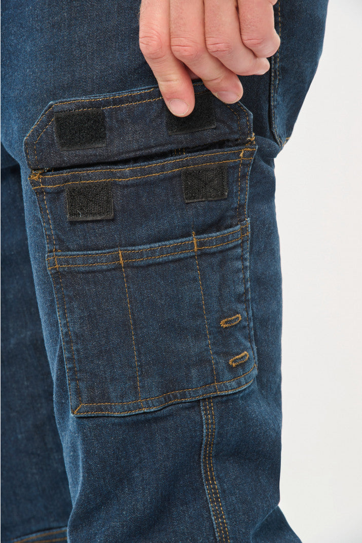 WK705 - Pantaloni Denim uomo multitasche