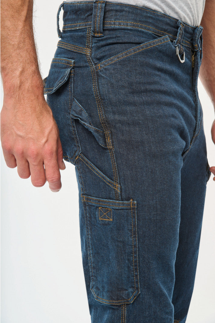 WK705 - Pantaloni Denim uomo multitasche