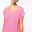 NS312 - T-shirt loose donna ecosostenibile con scollo a V