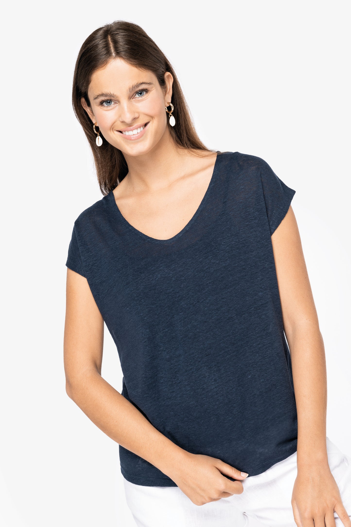 NS321 - T-shirt donna scollo a V