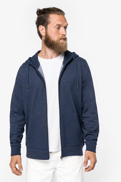 NS412 - Felpa unisex con zip e cappuccio ecosostenibile in tessuto riciclato