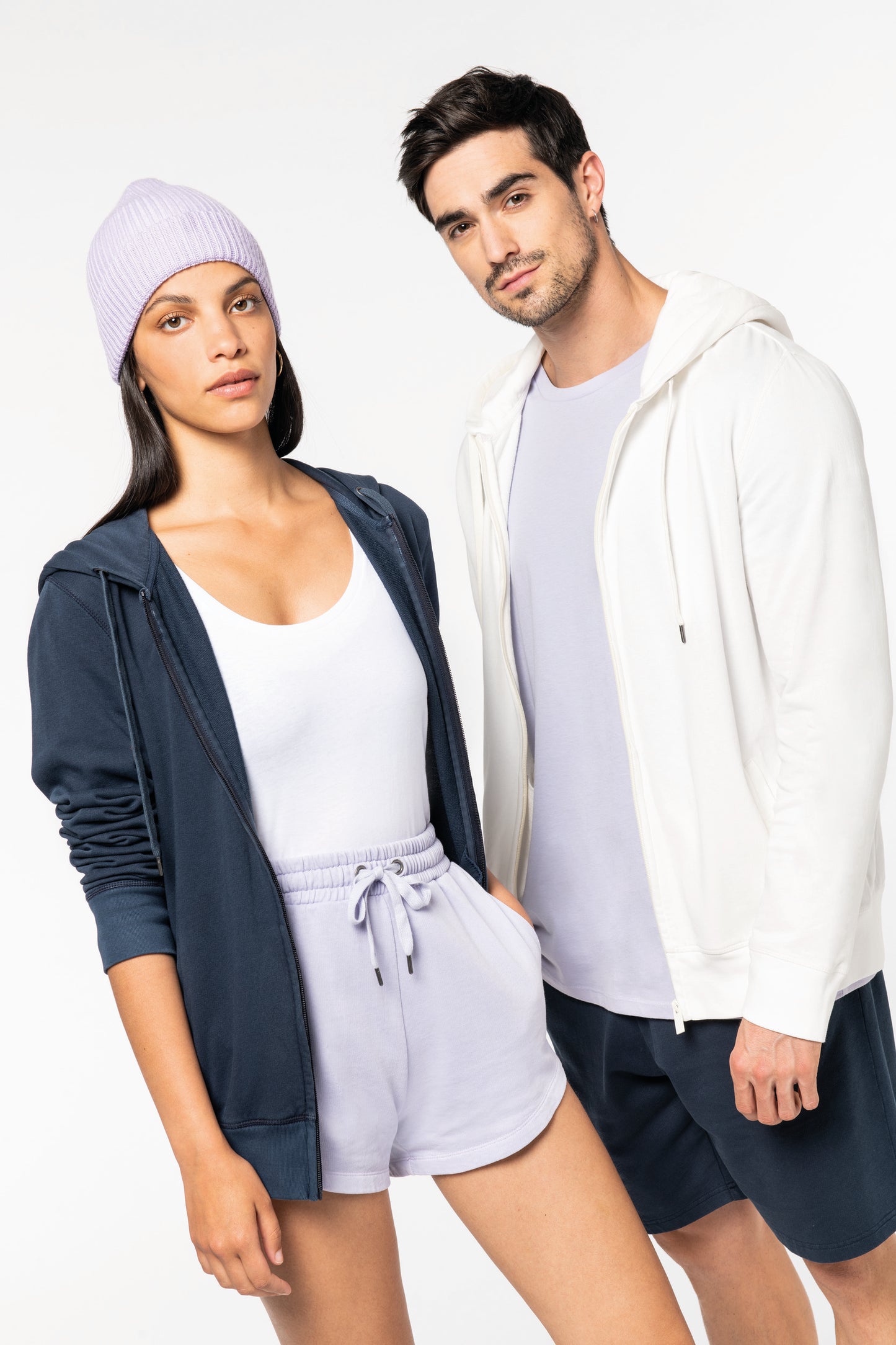 NS417 - Felpa unisex ecosostenibile con zip e cappuccio French Terry