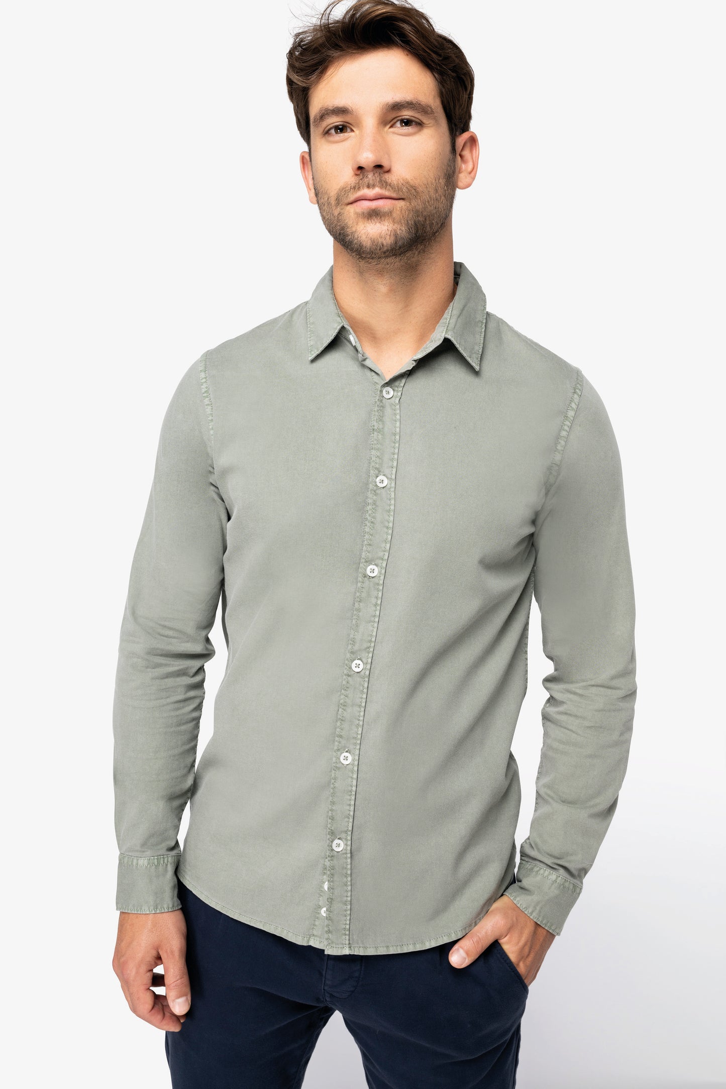 NS502 - Camicia uomo ecosostenibile slavata