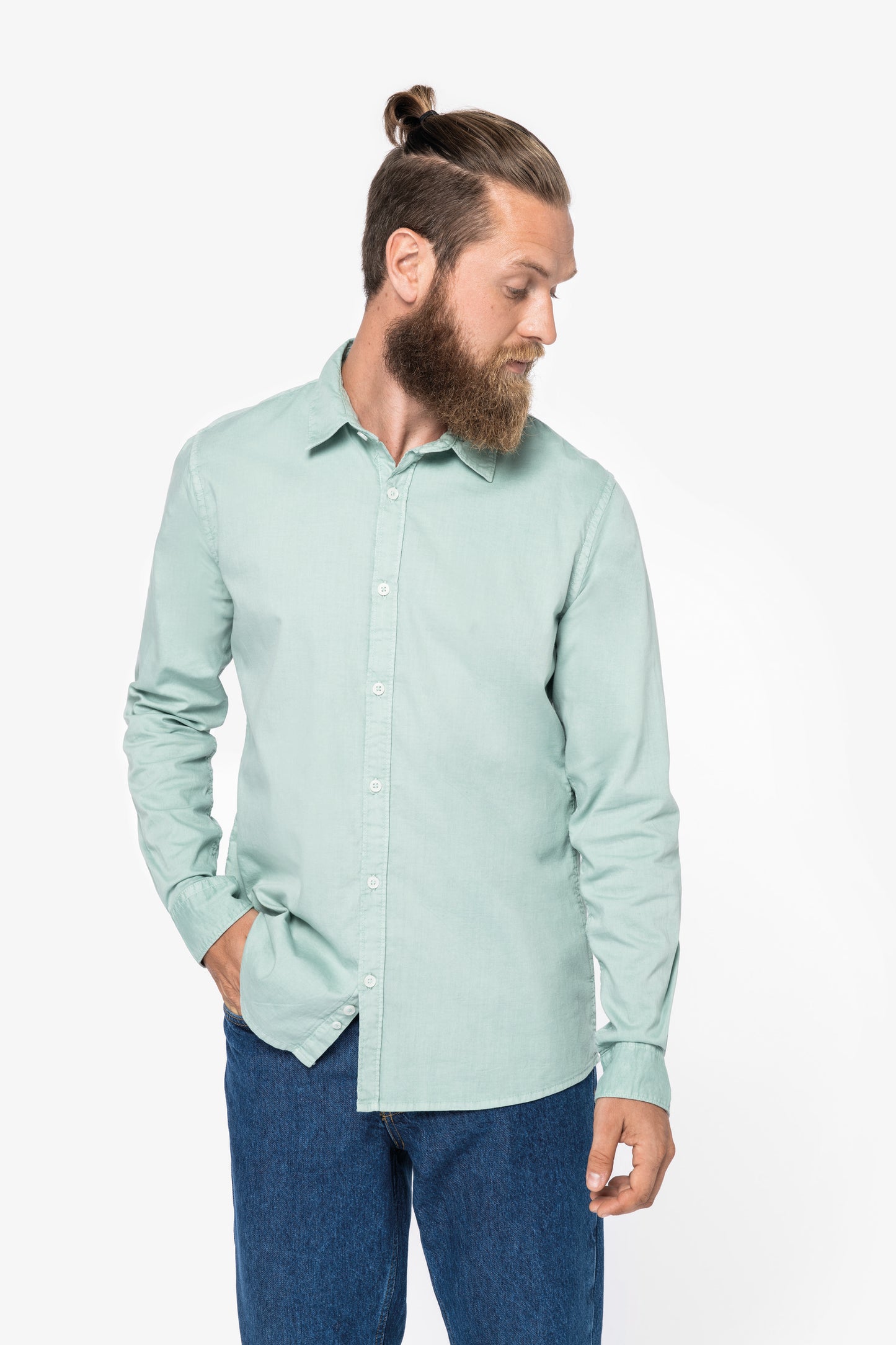 NS502 - Camicia uomo ecosostenibile slavata