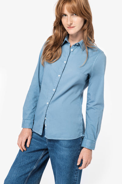 NS503 - Camicia slavate in cotone twill donna