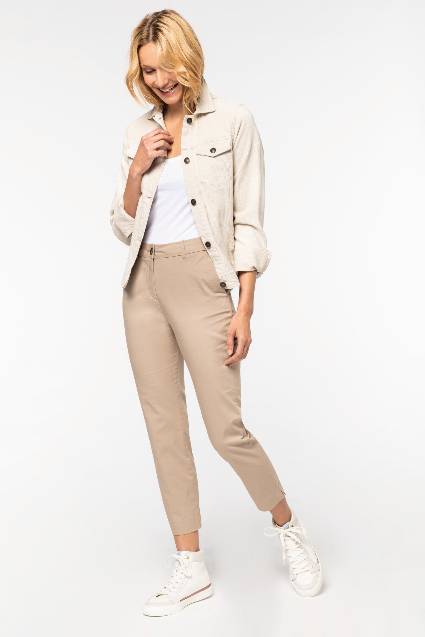 NS737 - Pantaloni chino 7/8 donna ecosostenibili