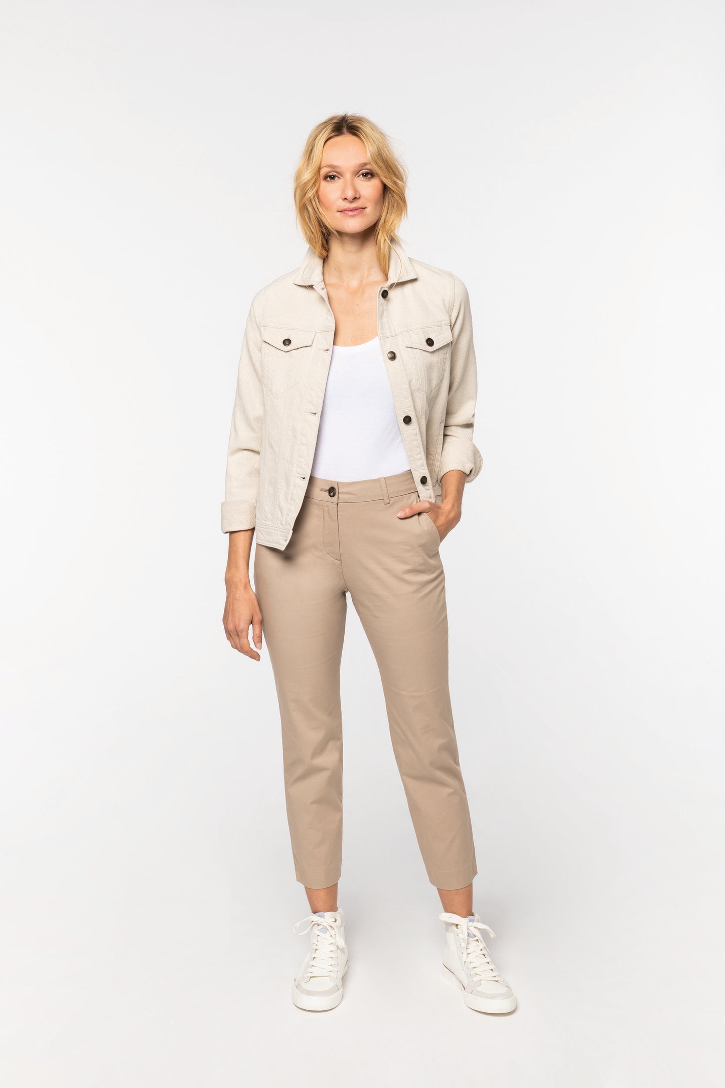 NS737 - Pantaloni chino 7/8 donna ecosostenibili