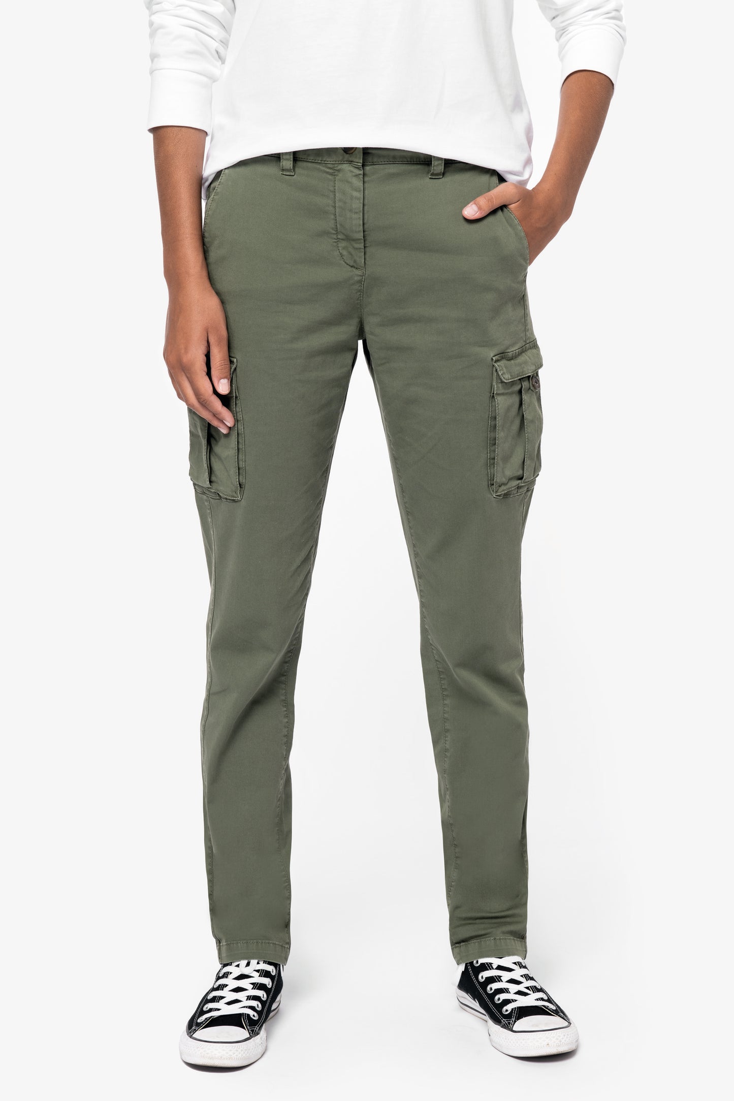 NS741 - Pantaloni cargo donna ecosostenibili slavati