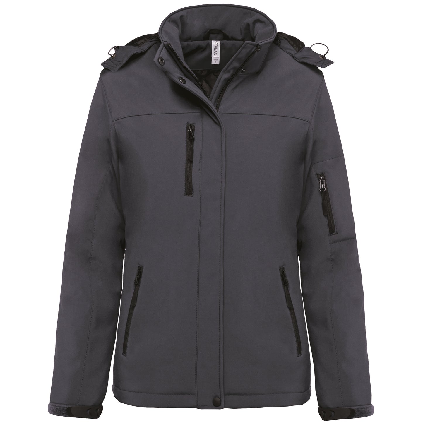 K651 - Parka donna softshell imbottito con cappuccio