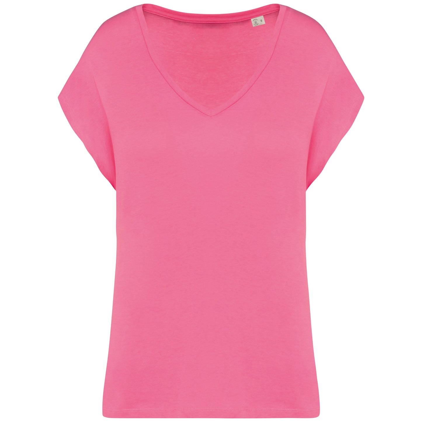 NS312 - T-shirt loose donna ecosostenibile con scollo a V