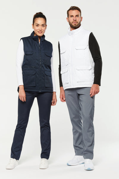 WK607 - Gilet unisex in policotone multitasche imbottito