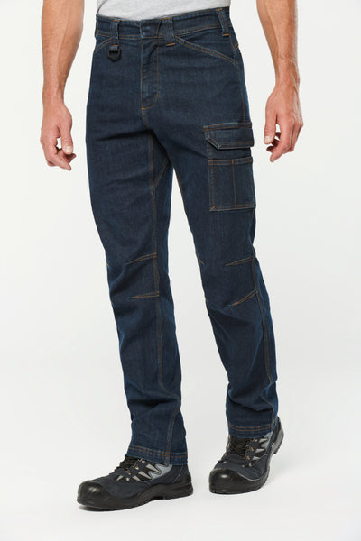 WK705 - Pantaloni Denim uomo multitasche