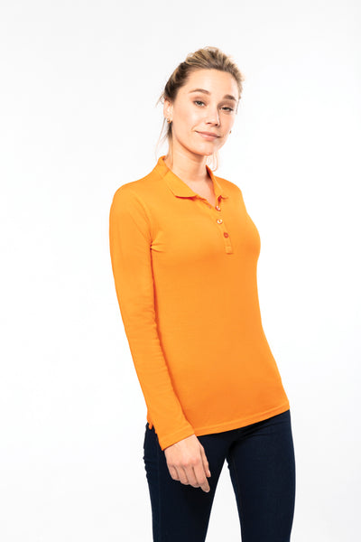 K257 - Polo piqué donna manica lunga