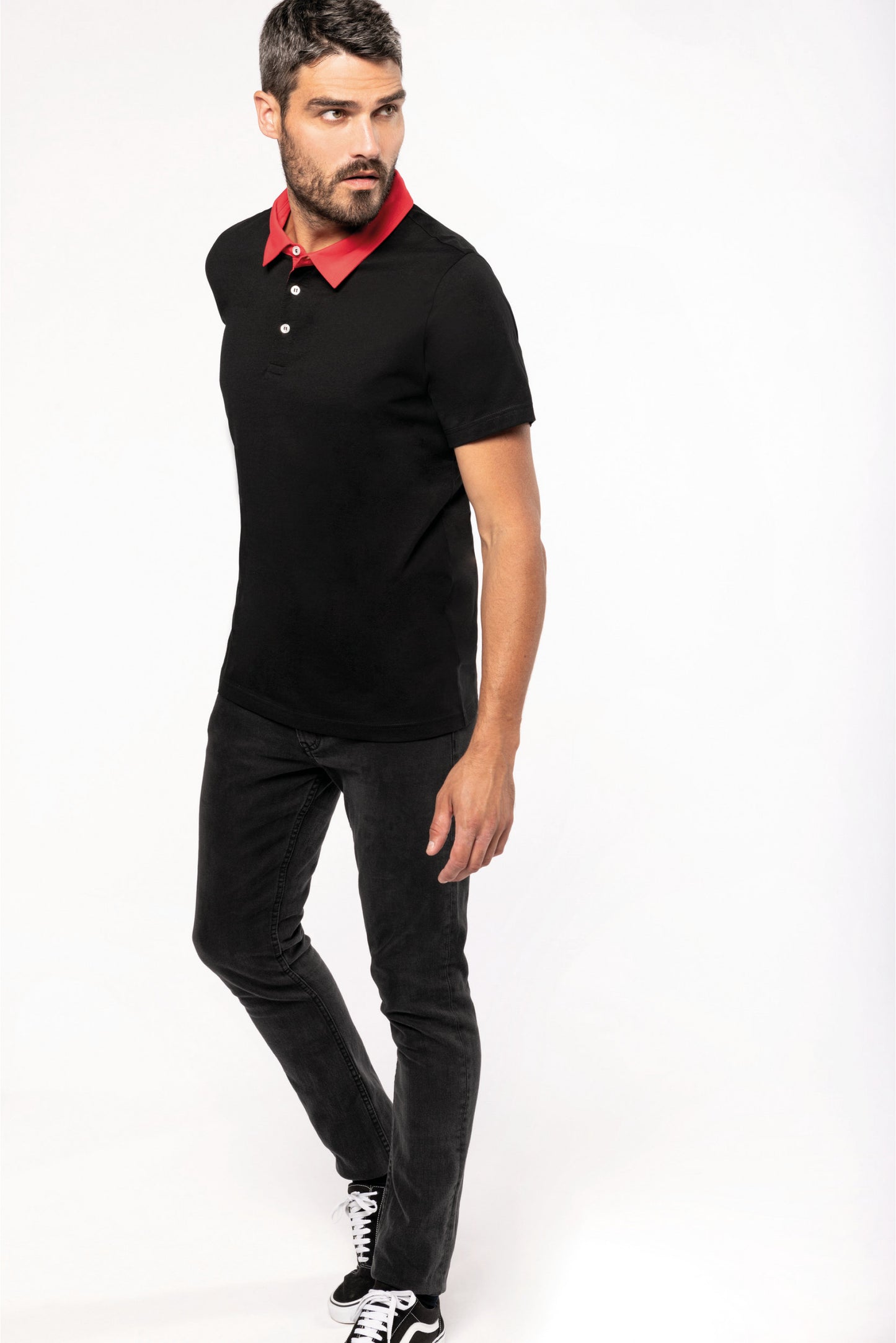 K260 - Polo jersey uomo bicolore