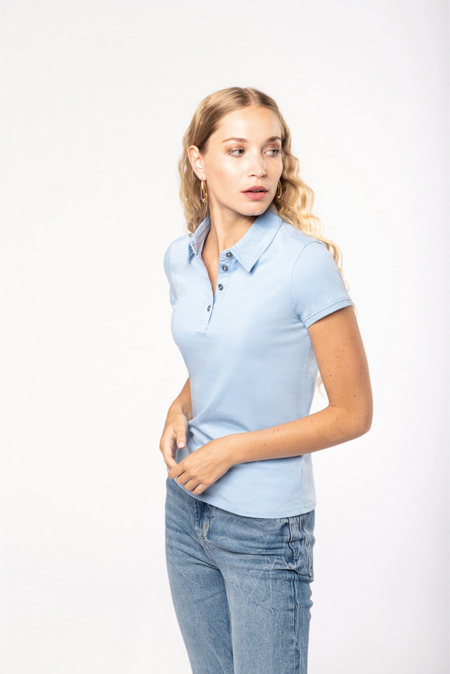 K263 - Polo jersey donna manica corta