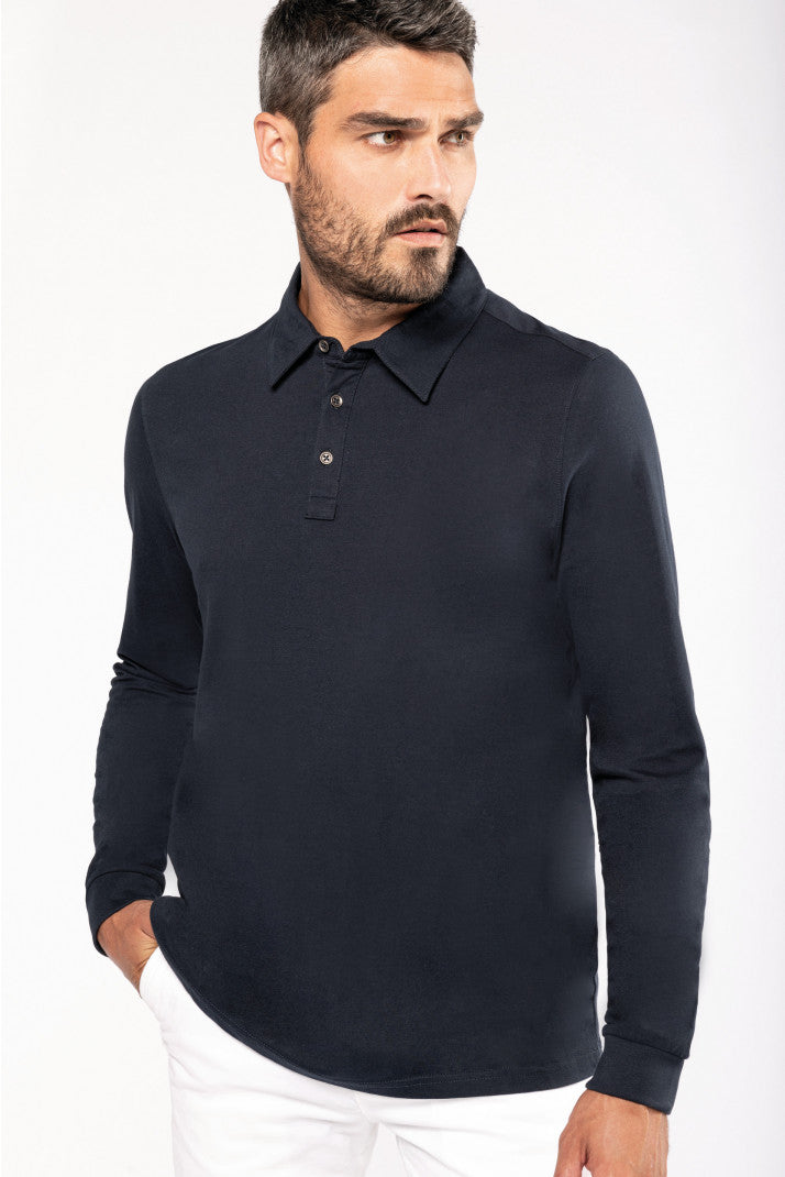 K264 - Polo jersey uomo manica lunga