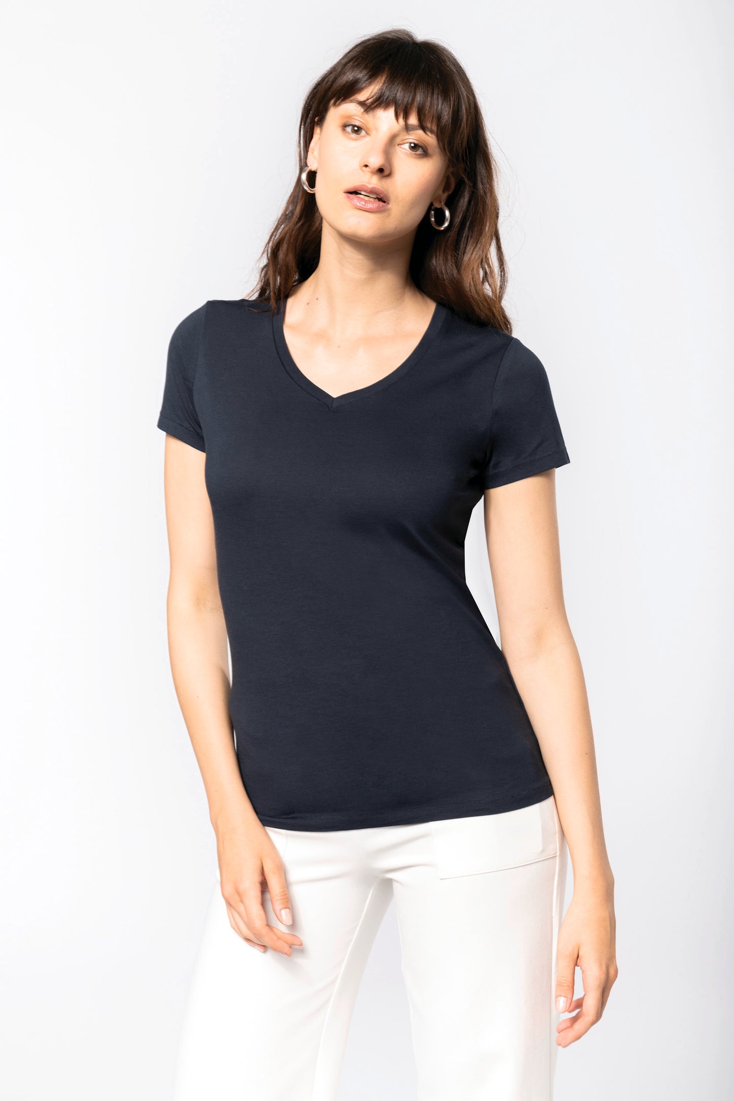 K3003 - T-shirt donna Supima® scollo a V manica corta