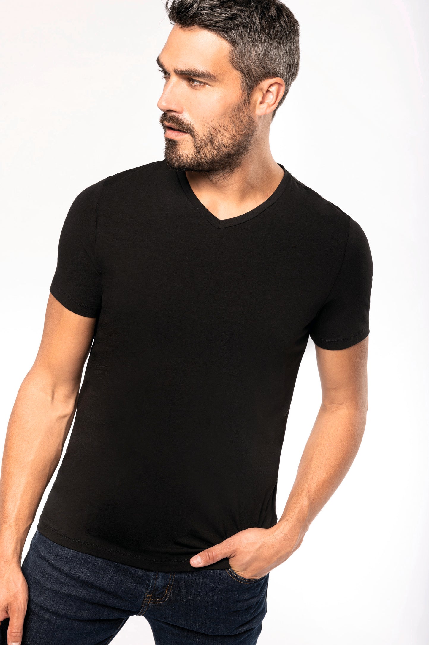 K3014 - T-shirt maniche corte collo a V