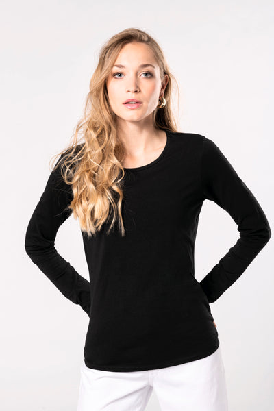 K3017 - T-shirt donna maniche lunghe girocollo