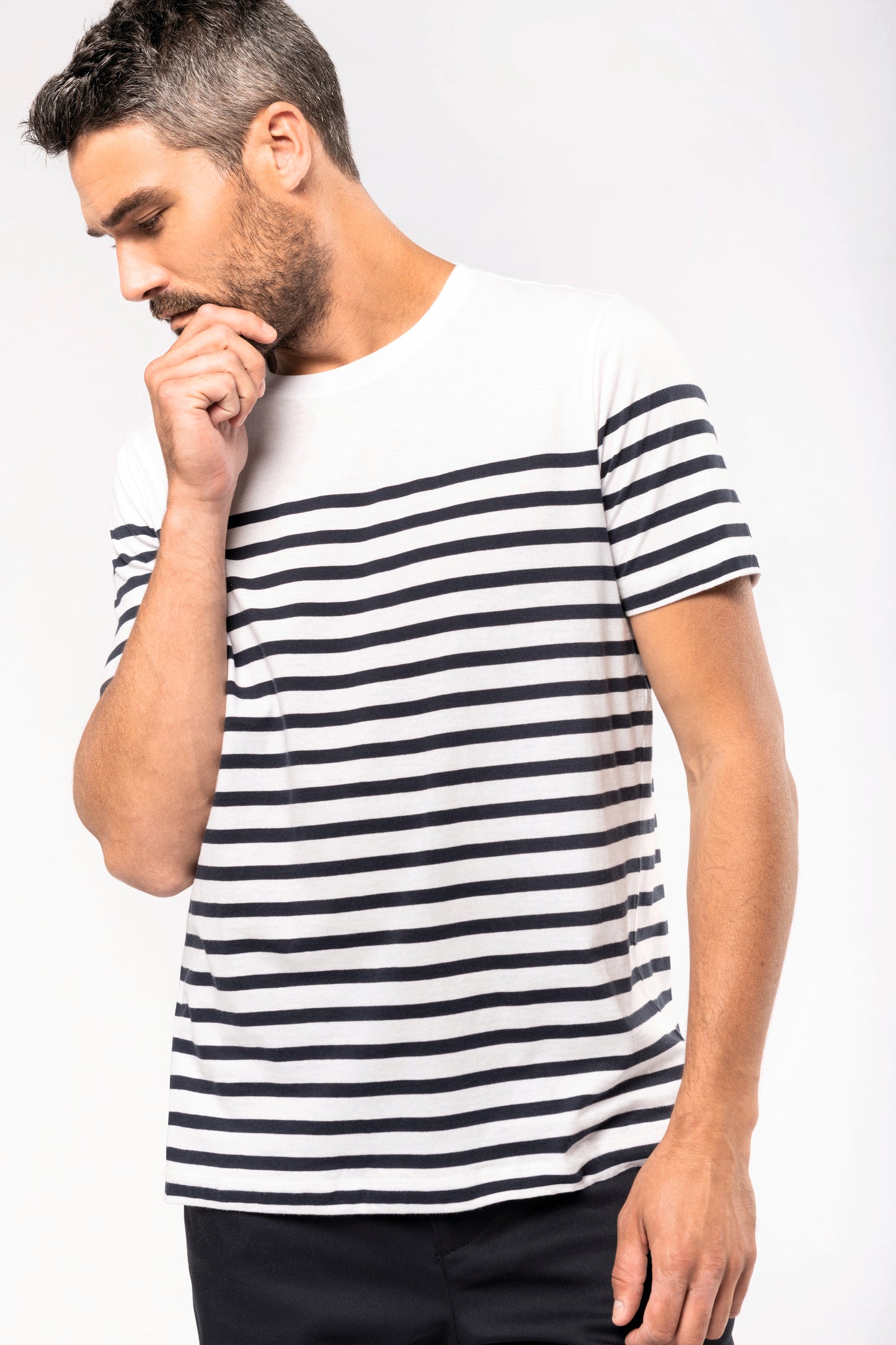 K3033 - T-shirt uomo in stile marinaro Bio girocollo