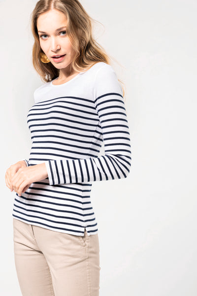 K386 - Maglia donna alla marinara Breton manica lunga