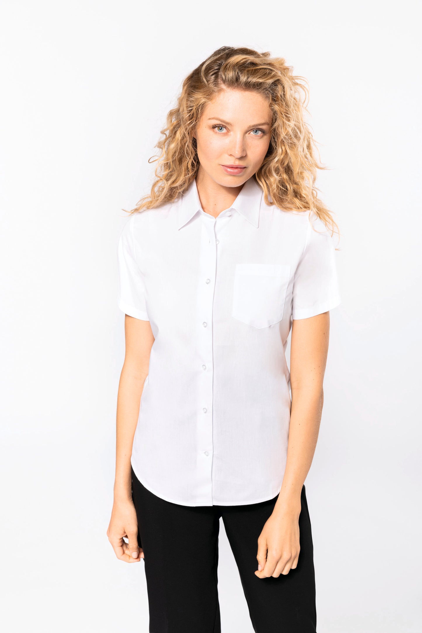 K544 - Camicia donna in popeline manica corta