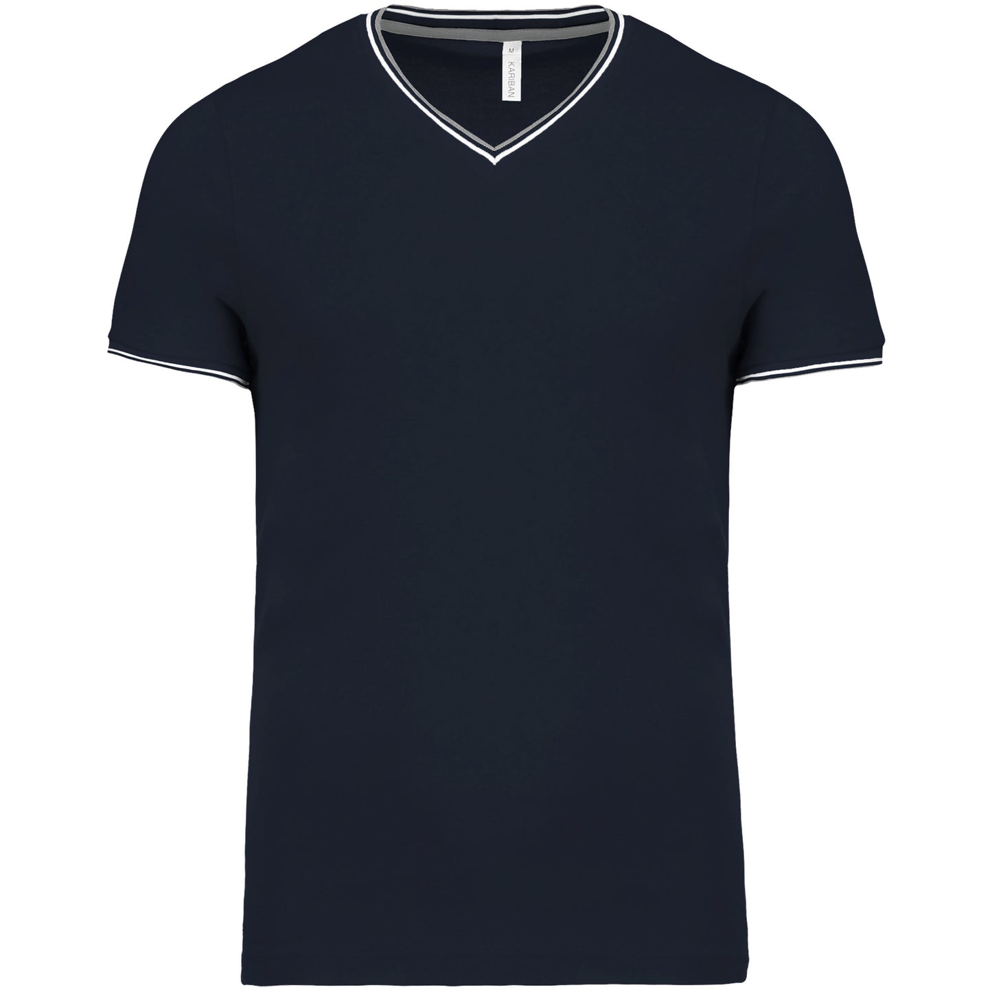 K374 - T-shirt piqué uomo scollo a V