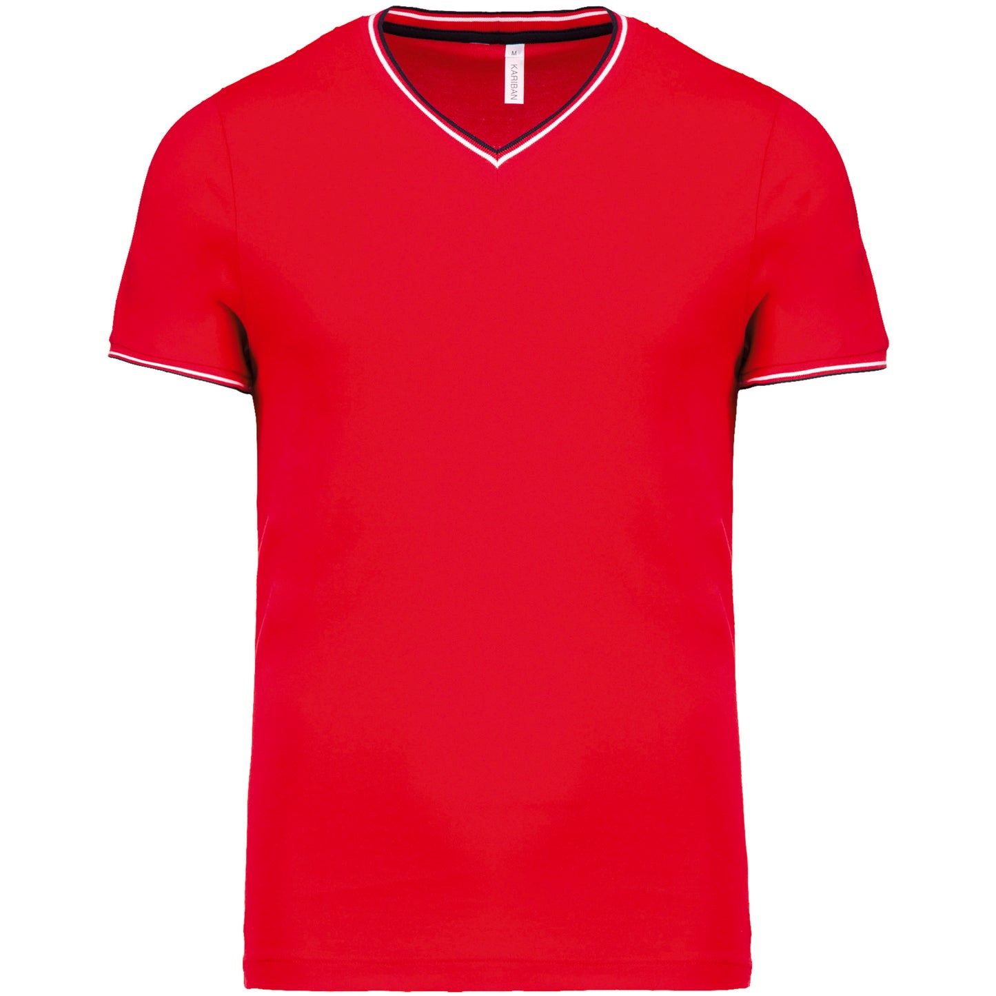 K374 - T-shirt piqué uomo scollo a V