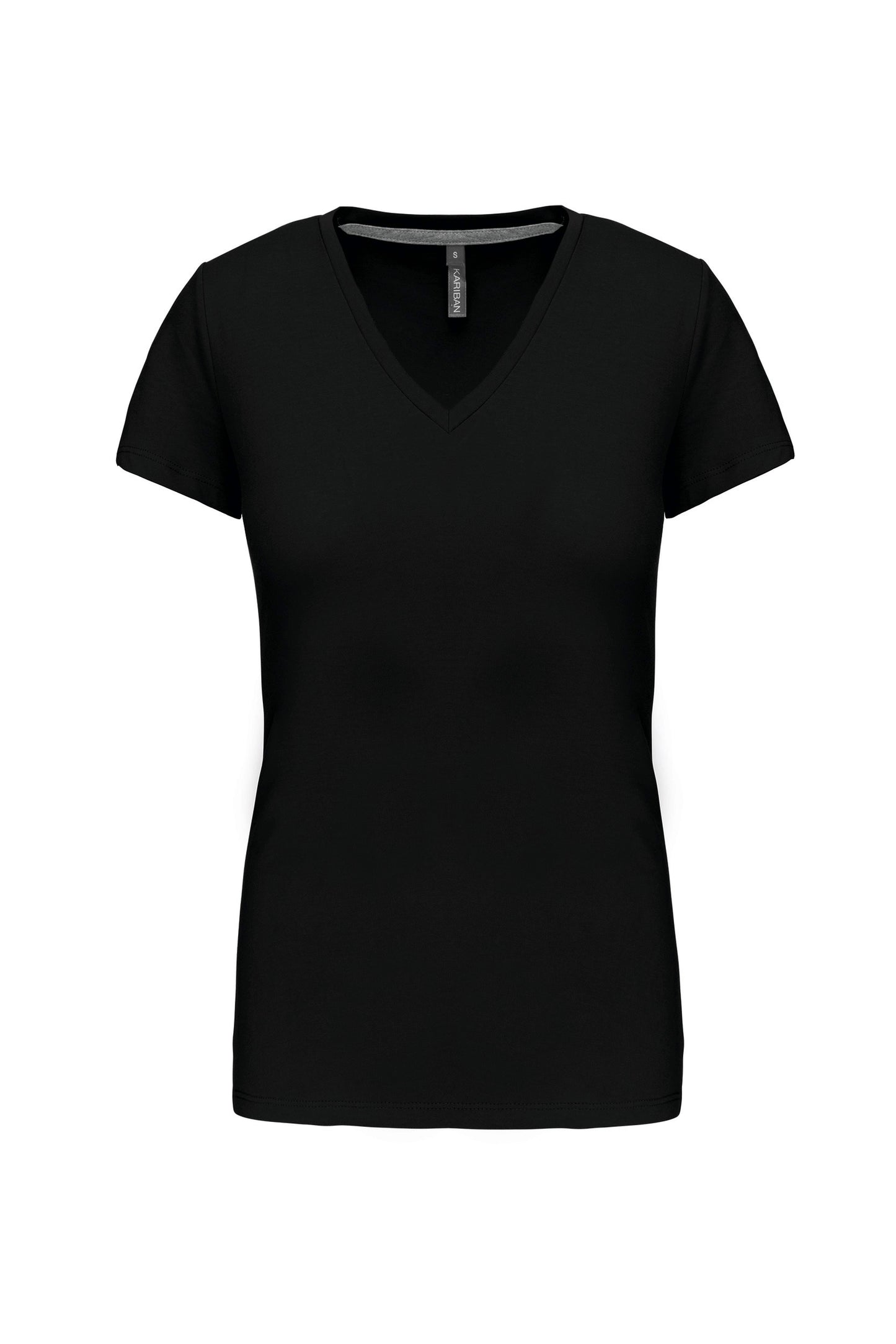 K381 - T-shirt donna manica corta scollo a V