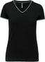 K394 - T-shirt piqué donna scollo a V