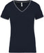 K394 - T-shirt piqué donna scollo a V