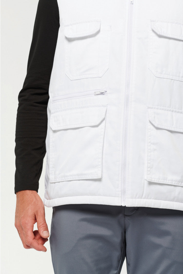 WK607 - Gilet unisex in policotone multitasche imbottito