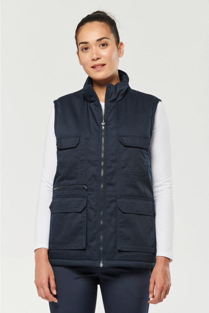 WK607 - Gilet unisex in policotone multitasche imbottito